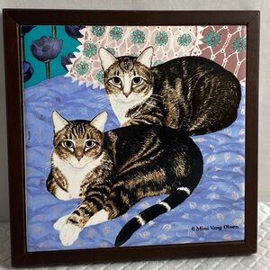Vintage Mimi Vang Olsen for Avon Cat Kittens Trivet 6.5”X6.5” approximately